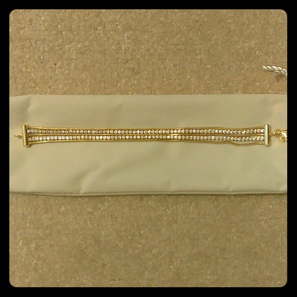 NIB 7 1/4" 14K clad Diamonique tennis brac…